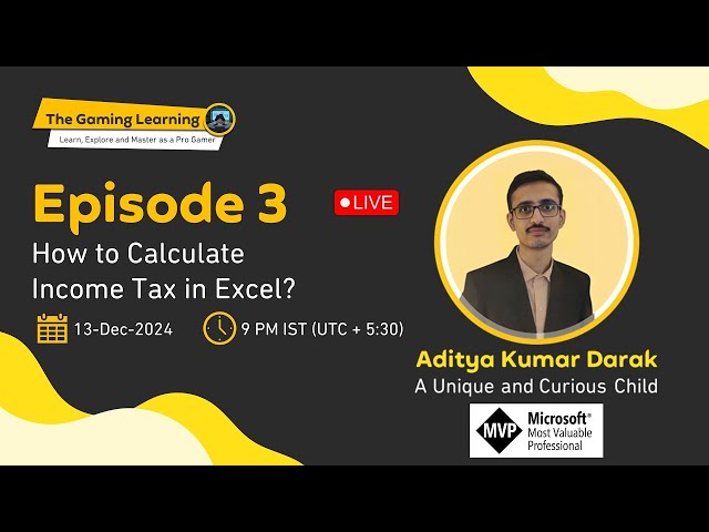 How to Calculate Income Tax in Excel | Aditya Kumar Darak