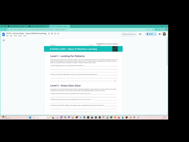 Lesson 2: Types of Machine Learning: Level 1 - Code.org - AI and Machine Learning