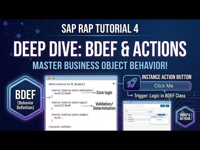SAP RAP Tutorial 4: Master Behavior Definitions (BDEF) & Action Buttons
