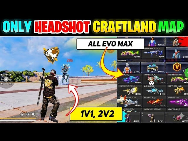 Top Secret HN SHRI Craftland Map Code 🤫 | Auto Headshot + All Evo Max 🤯 | New FF Craftland Code 2026
