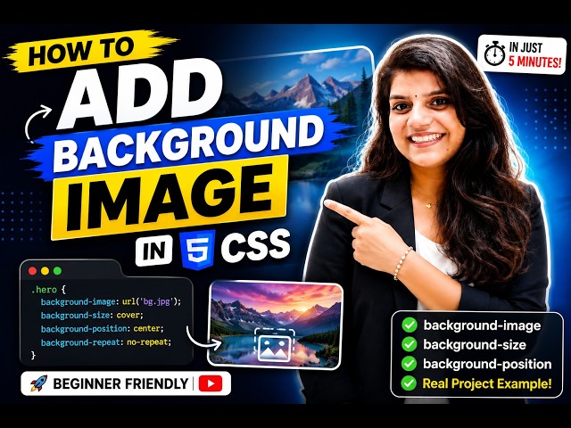 How to Add Background Image in CSS | CSS Tutorial for Beginners(2026)