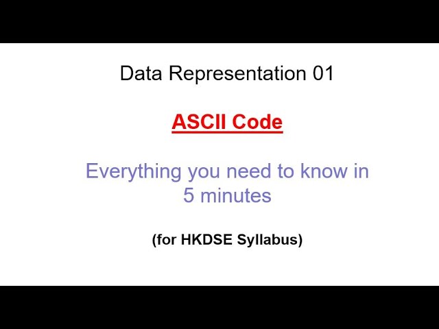 [ERT ICT] [Data Representation] L01 ASCII Encoding - Part 1