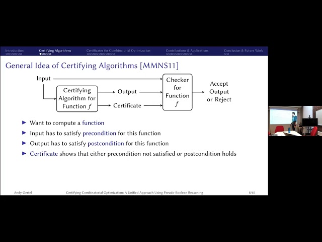 Andy Oertel: Certifying combinatorial optimization: A unified approach with pseudo-Boolean reasoning