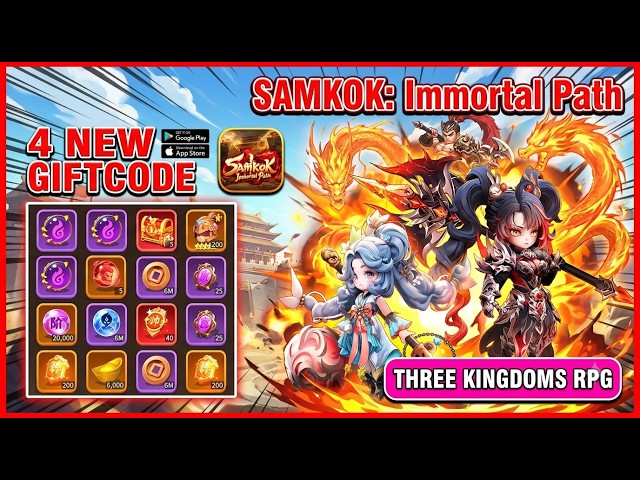 How To Redeem Code SAMKOK Immortal Path | All 4 Giftcodes & Gameplay Three Kingdoms RPG Android