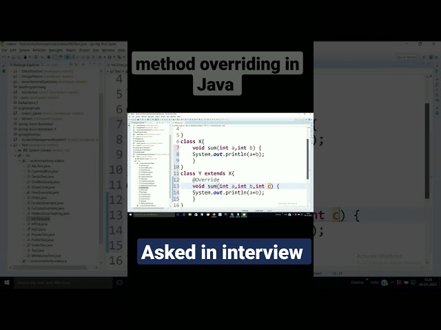 What is method Overriding in Java| Runtime Polymorphism in Java | Dynamic Binding in Java| OOPS