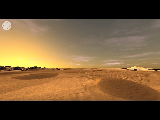 360˚ Video: Crater in Western Arabia Terra with Stair-Stepped Hills and Dark Dunes