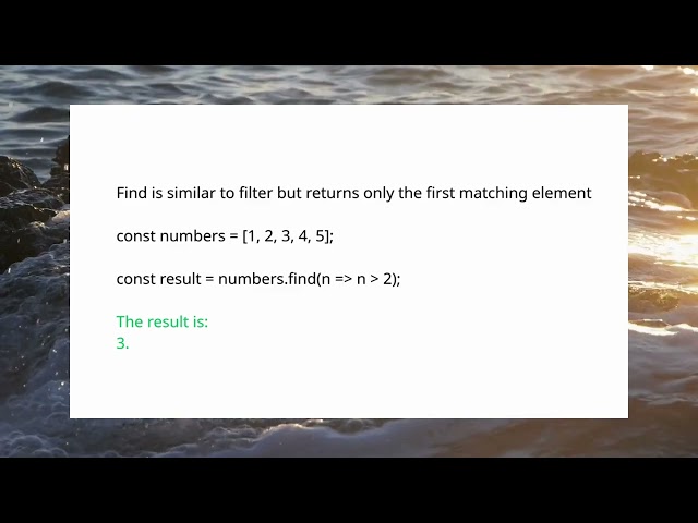 [Javascript Array] You'll finally understand filter, find and findIndex
