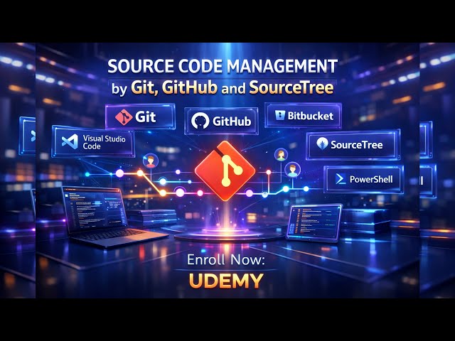 🚀 Enroll FREE on Udemy – Source Code Management by Git, GitHub & SourceTree! 🚀