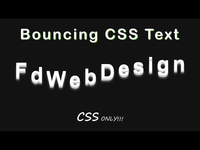 Bouncing CSS Text Animation | CSS Animation