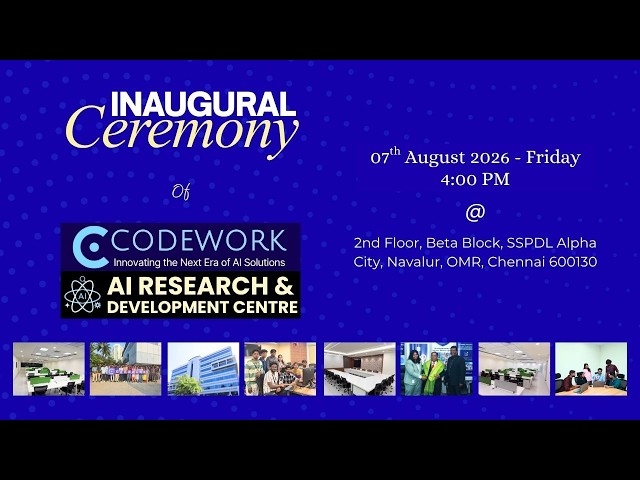 CODEWORK AI Research & Development Centre | Inauguration & A New Era of AI Innovation