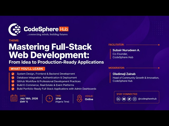 Full-Stack Web Development Masterclass (Day 1) | From Idea to Production-Ready Applications