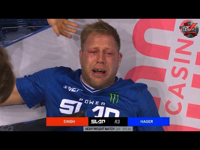 JAKE HAGER KNOCKED OUT COLD BY FORMER TNA STAR AT POWER SLAP 21!