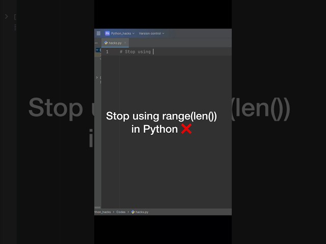 Stop using range(len()) in Python ❌ #python #shorts