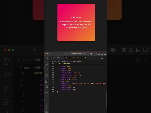 Card Hover Effect 🔥  HTML & CSS  #coding #html #css #javascript