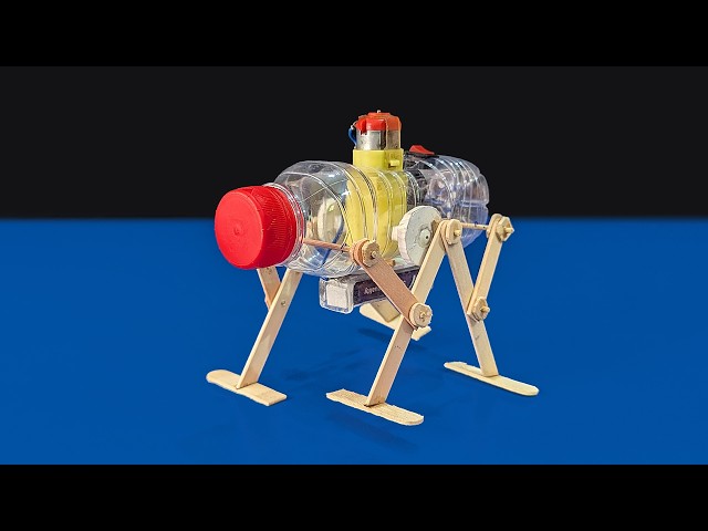DIY 4-Legged Walking Robot Using Recycled Materials | Homemade Bottle Walking Robot