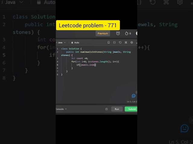Leetcode problem - 771 - Jewels and stones #leetcode #java #shorts