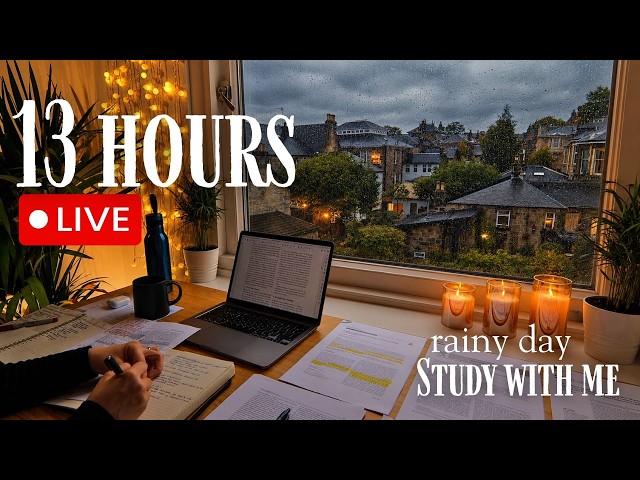 12+ HOUR STUDY WITH ME on A RAINY DAY 🎓  Scottish Highlands | Pomodoro | Deep Work Mode | No Music