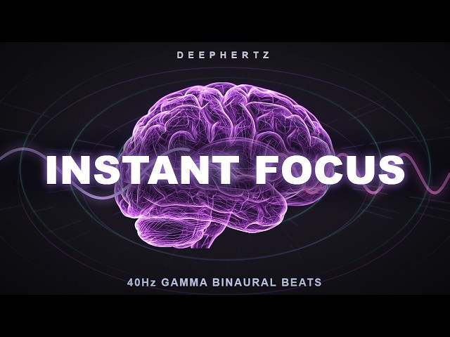 Instant Focus — 40Hz Gamma Binaural Beats for Extended Concentration | Warp Rings (2 Hours)