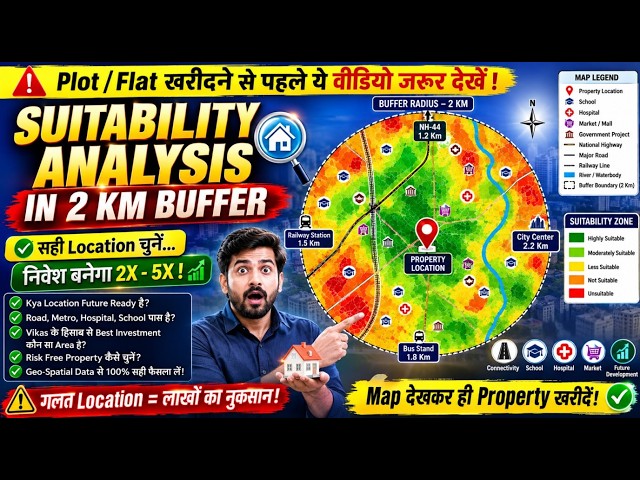 Plot/Flat खरीदने से पहले 2 KM Suitability Analysis जरूर देखें | गलत Location = लाखों का नुकसान!