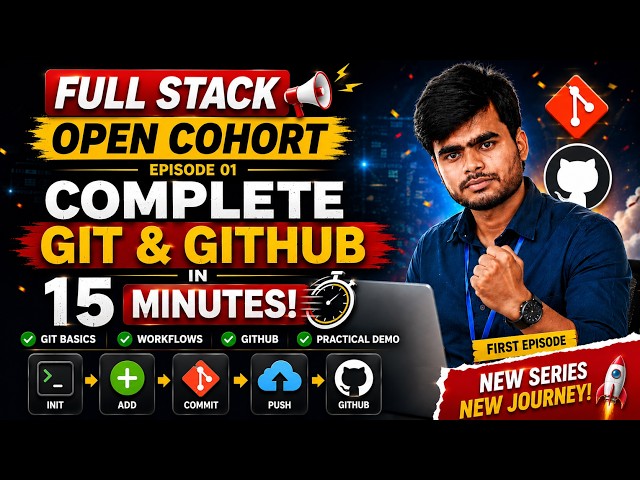 Learn Git & GitHub in 15 Minutes ⚡ | Full Stack Open Cohort Ep. 01