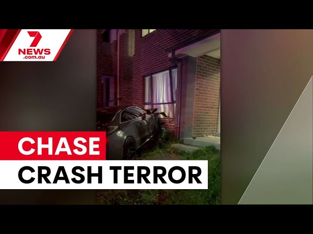 Learner driver crashes into Sydney home after police chase | 7NEWS