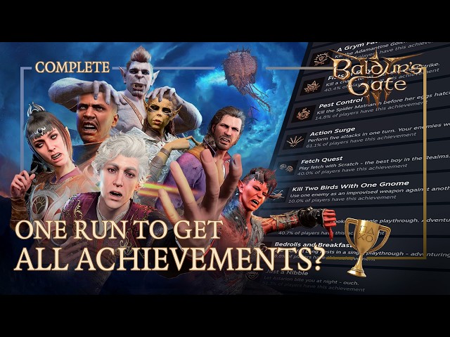 Can You Get All 54 Baldur’s Gate 3 Achievements In One Run? - Full Movie