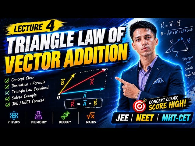 VECTOR ADDITION 🔥 | Revision + Triangle Law of Vector Addition | JEE & MHT-CET Physics