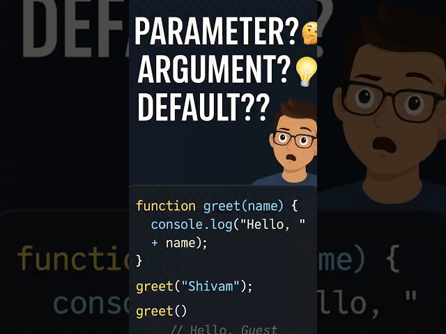 Parameter vs Argument vs Default Parameter in JavaScript 🤯 #parameter #arguments #javascript #defaul