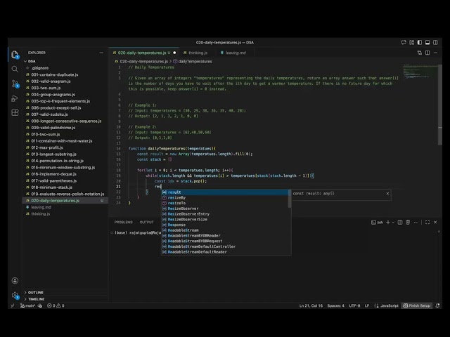 DSA Problem 020: Daily Temperatures