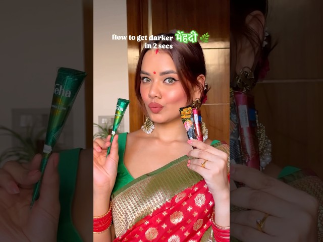 How to get darker mehndi in 2 secs ? 😱 #mehndi #karwachauth #mehndidesign #shorts