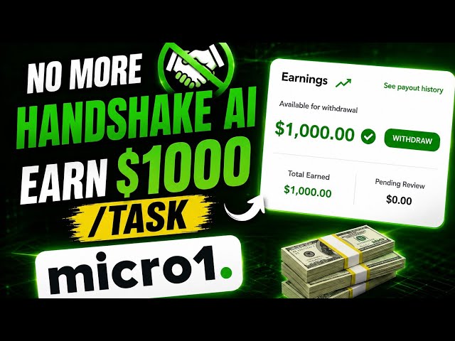 No HANDSHAKE AI! 😱 Earn With Micro1 Up to $1000/Task | Step-by-Step Guide