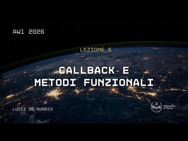 Callback e metodi funzionali – AW1 2026 | Lezione 5