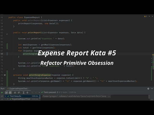 Expense Report Kata - Refactor Primitive Obsession (5/5)
