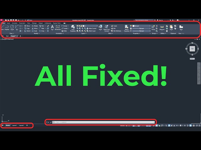 Restore All Missing AutoCAD Menus
