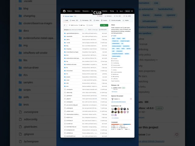 24K+ Stars • AI Agent Platform | Cua — Scale Computer-Use Agents #shorts