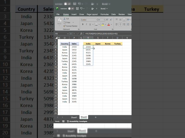 Use FILTER() function in Excel instead of doing copy-paste #exceltipsandtricks