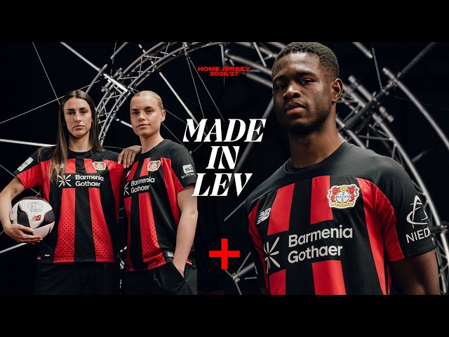The new Bayer 04 home jersey: Back to the classic striped design for 2026/27