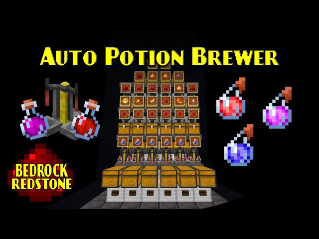 Automated Potion Brewer 1 Wide Tileable | Minecraft Bedrock Redstone Tutorial | MCPE XBOX PS