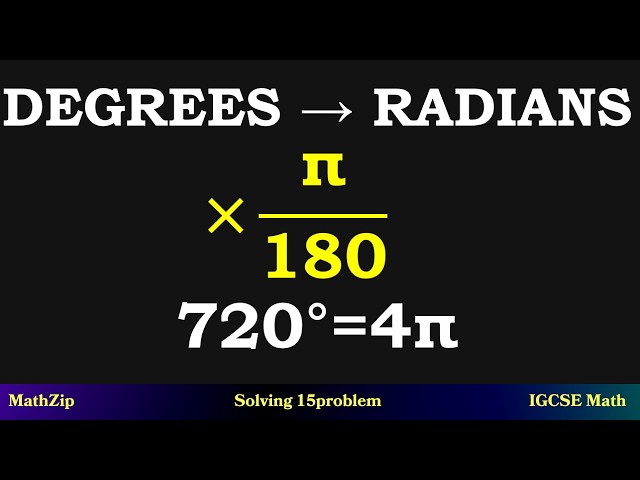 Degrees to Radians Conversion | How to Convert Degrees to Radians | Algebra1