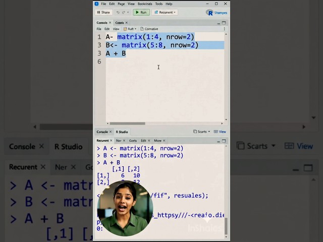 Matrix Addition in R | Add Two Matrices | R Programming #coding #mathstats #shorts