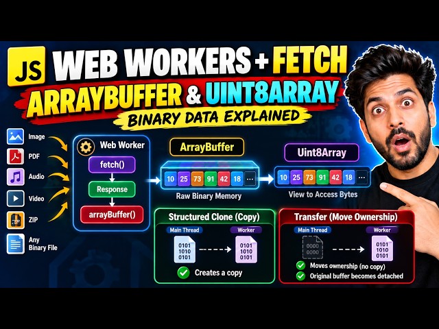 JavaScript Web Workers + Fetch 🤯 | ArrayBuffer, Uint8Array & Binary Data Explained