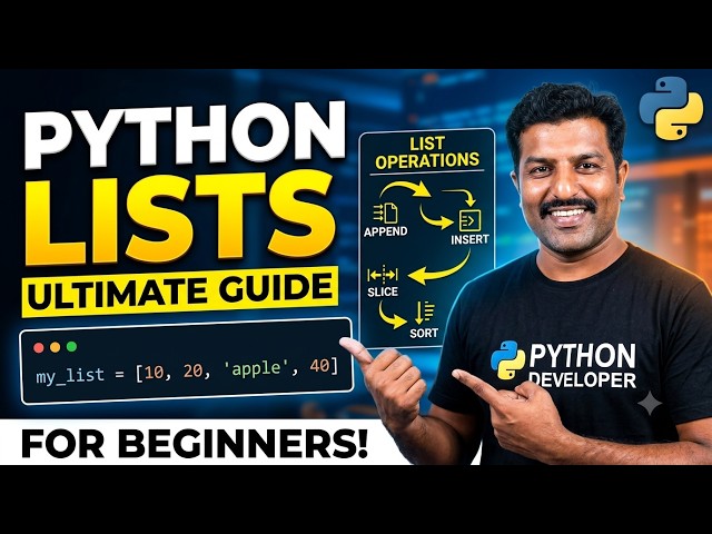 Python Lists Crash Course: All the Essentials in One Video!|Python Lists: The Ultimate Guide for B