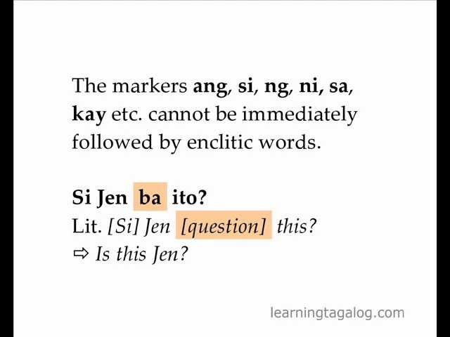 Learn Tagalog 16 | Enclitic words: Special cases