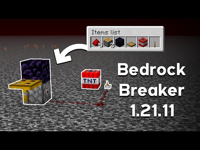 Simple Bedrock Breaker Minecraft Java 1.21.11 | Very Easy & Reliable
