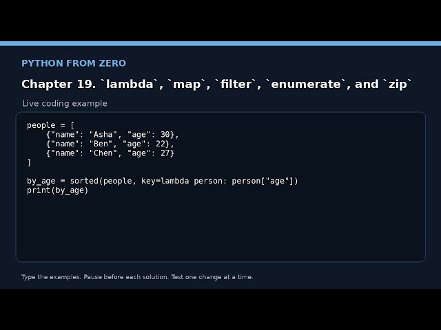 Lambda map filter enumerate and zip 