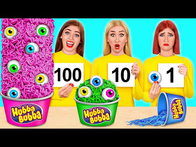 100 Capas de Alimentos Desafío | Momentos divertidos por Mega DO Challenge