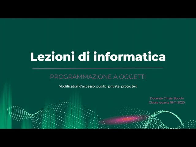 Programmazione a oggetti: Modificatori di accesso Java