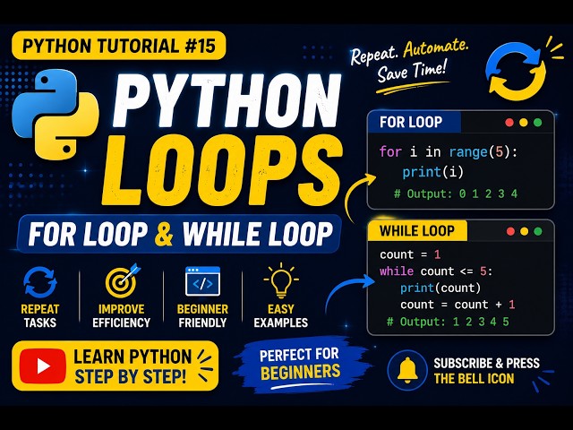 Python for Loop & while Loop Explained | Complete Beginner Tutorial