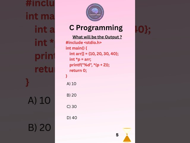 C Programming MCQ 🔥| *Pointer Arithmetic MCQ 😱 | What Does (p + 2) Print?