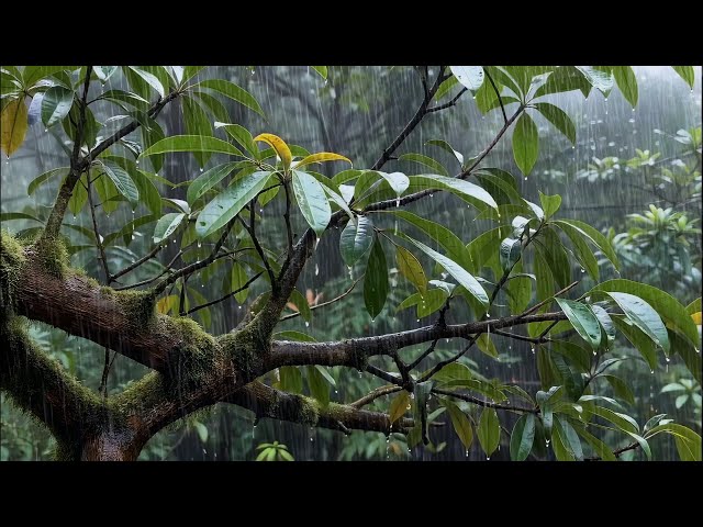Fall Asleep Like a Baby with Rain Sounds on Leaves — Forest Rain Therapy